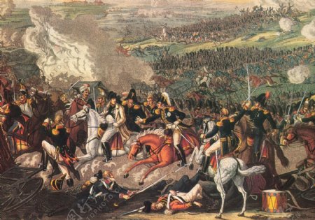 油画拿破仑在滑铁卢战役图片