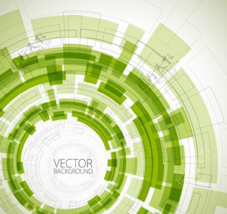 绿色旋转动感环形商务科技背景图片
