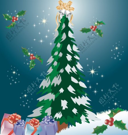 圣诞节松树背景图片