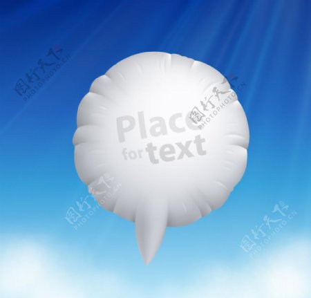 蓝天白云中的气球图片