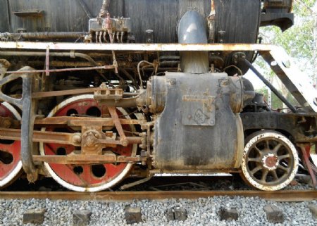 蒸汽机车主轮与汽缸图片