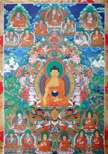 西藏日喀则唐卡佛教佛法佛经佛龛唐卡全大藏族文化04图片