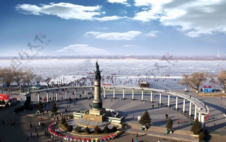 哈尔滨防洪纪念塔图片