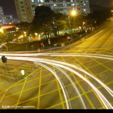 夜景繁忙的香港都市图片