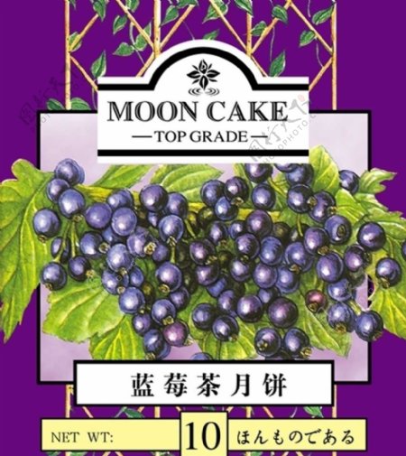 蓝莓月饼包装图片