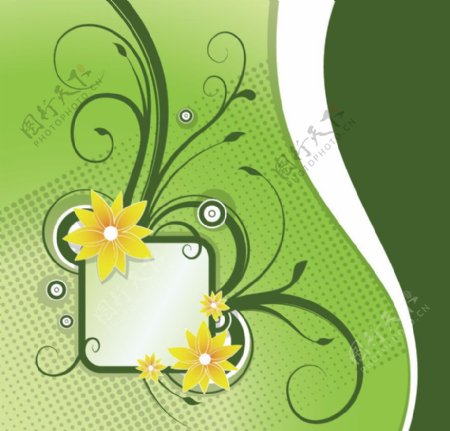绿色动感线条花纹边框图片