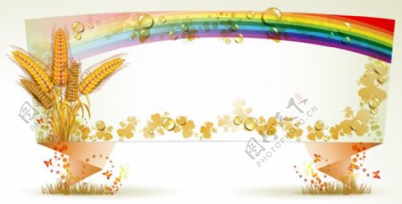 折纸彩虹麦穗水珠水滴蝴蝶图片