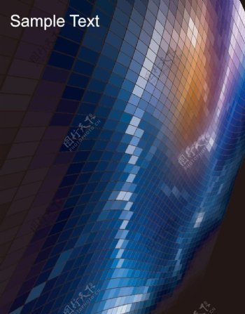 动感马赛克格子方块商务科技背景图片