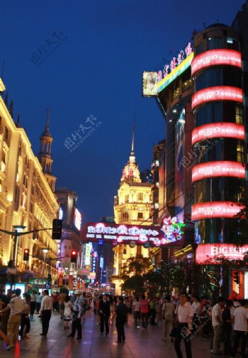 上海南京路夜景图片