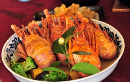 日式清蒸龙虾图片