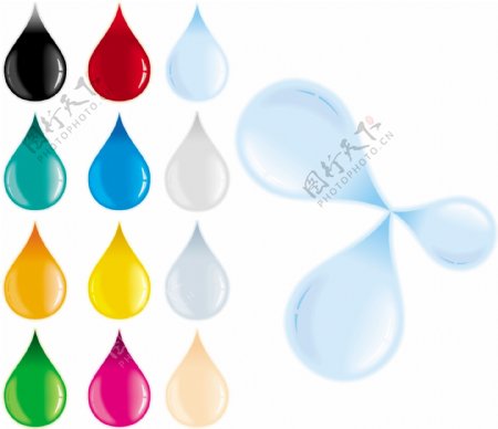 彩色动感水滴水珠图片