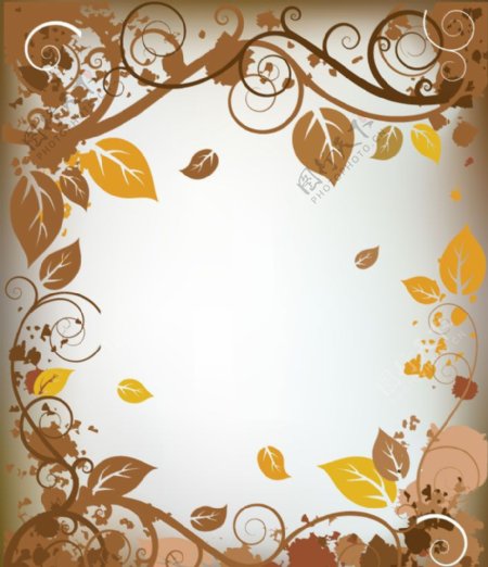 秋天的树叶花纹底纹图片