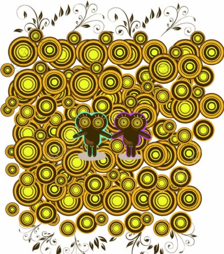 矢量圈圈花纹图片