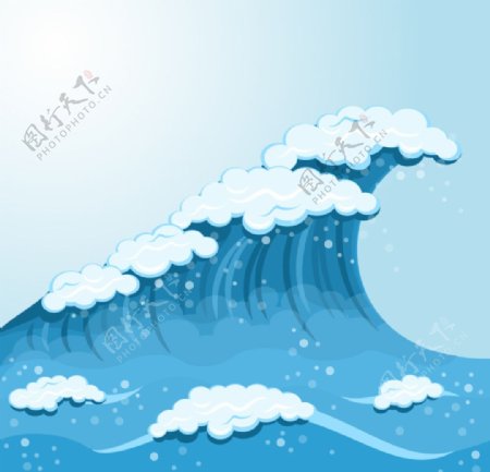 蓝色海浪背景素材图片