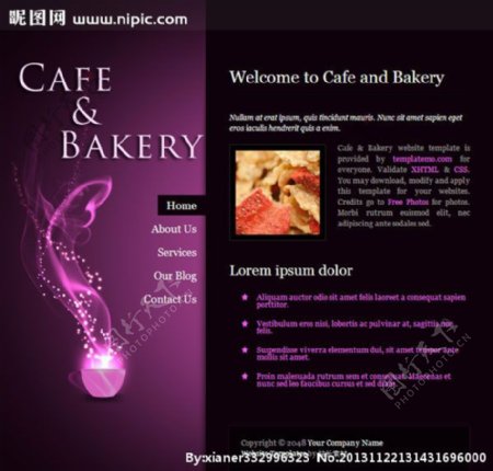 咖啡馆CSS网页模板图片
