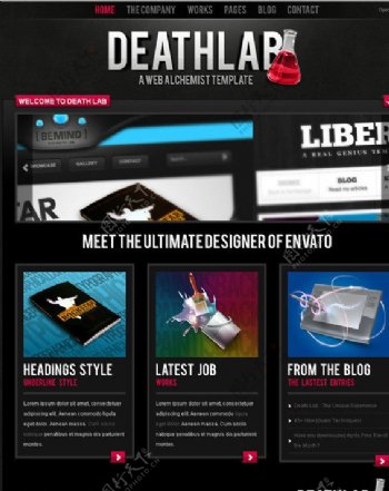 死亡实验室网页模板图片