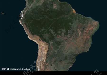 南美中部无云卫星照片图片