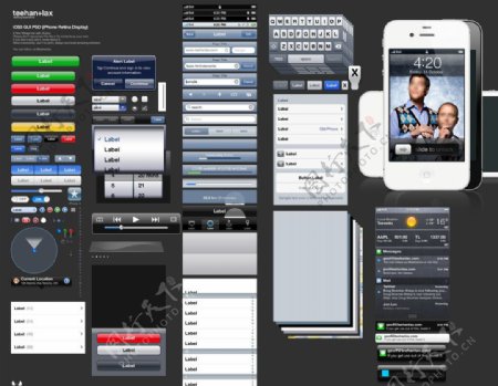手机系统素材界面iOS5GUIiPhone4Spsd图片