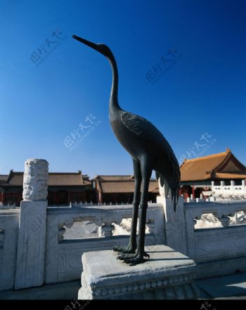 中国古代仙鹤雕塑图片
