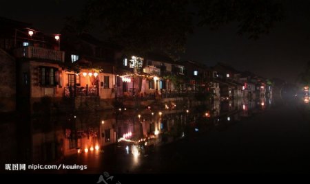 西塘美景花灯满河图片