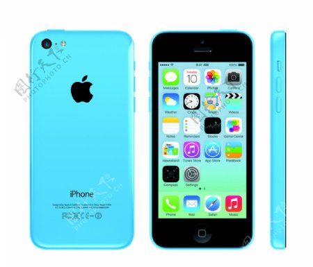蓝色苹果手机图片