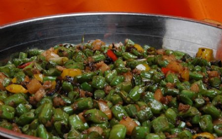 榄菜肉碎干煸四季豆图片