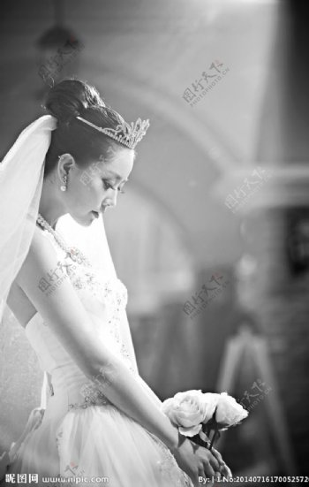黑白新娘照片图片