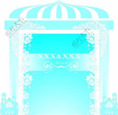 婚礼展位拱门门楼图片