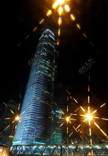 香港世貿中心大廈夜景图片