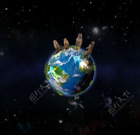 地球演变之板块运动猿直立图片