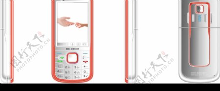 手机ID图模版白色红边图片