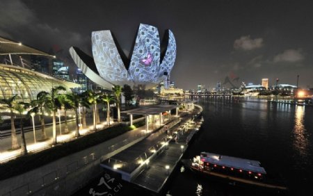 新加坡夜景一角图片