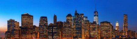 美国纽约曼哈顿夜景图片