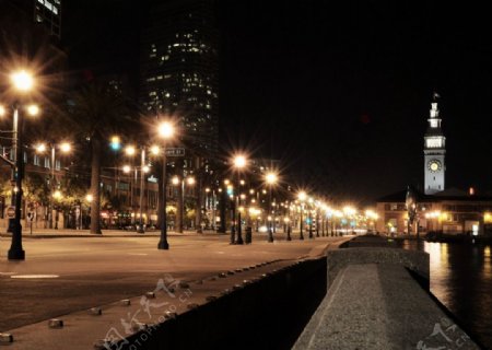 旧金山夜晚街景图片