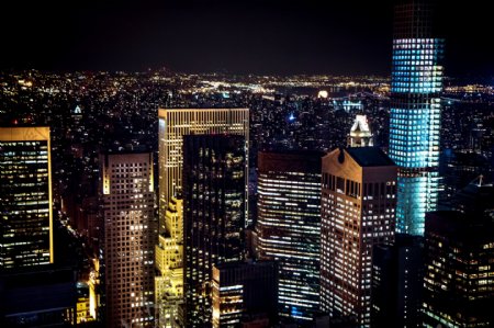 纽约大厦夜景图片