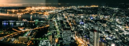 日本横滨夜全景图片