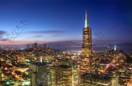 旧金山夜景一角图片