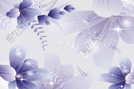 蓝色梦幻花卉图片