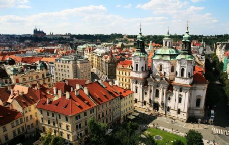 布拉格城市一角俯瞰图片