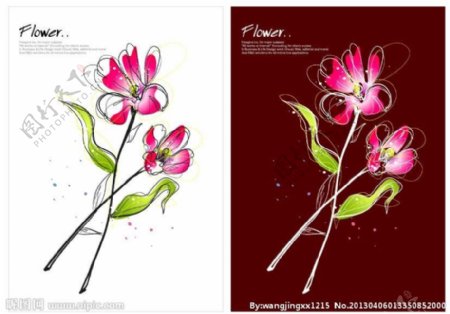 手绘花卉花卉矢量图片