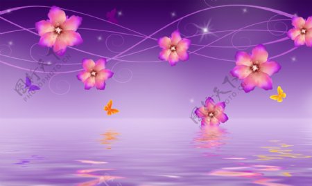 梦幻紫色花纹图片