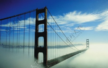 云雾中的大桥图片