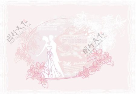 新郎新娘花纹边框图片
