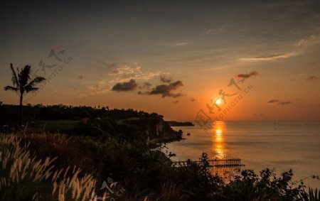 巴厘岛的落日图片