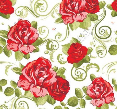 玫瑰花纹背景矢量素材图片