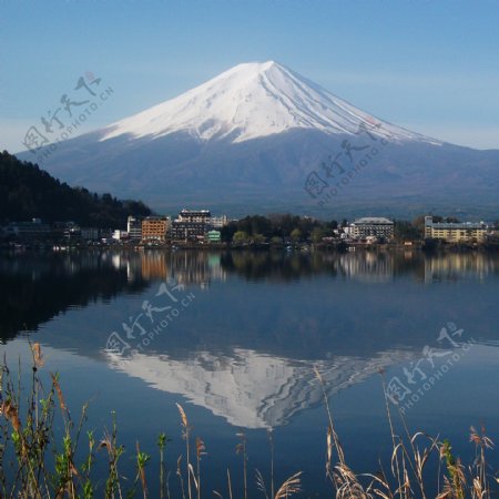 玉扇富士山图片