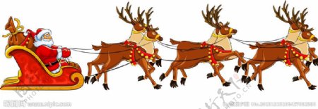 圣诞老人骑的小鹿车图片