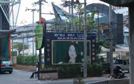 泰国曼谷街道广告牌图片