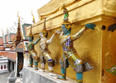 泰国大皇宫的雕塑建筑图片