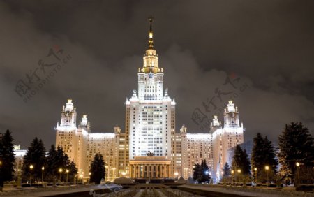 莫斯科之夜美丽夜景图片